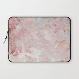 Vintage Floral Rose Roses painterly pattern in pink Laptop Sleeve