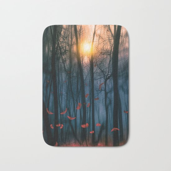 Red feather dance (colour option) Bath Mat