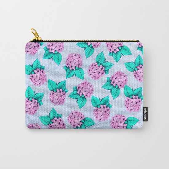 Floral Devotion Pink Flowers Design Carry-All Pouch