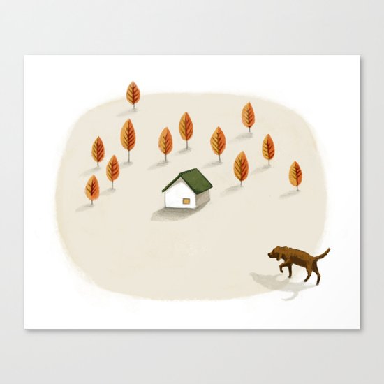 The little house surrounded by trees Canvas Print