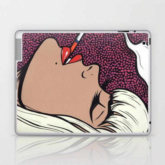 Platinum Blonde Smoking Comic Girl Laptop & iPad Skin