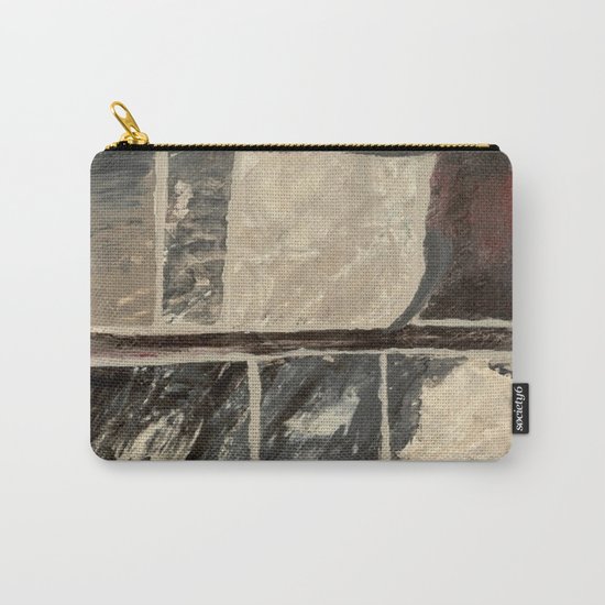 Textured Marble Popular Painterly Abstract Pattern - Black White Gray Red Carry-All Pouch