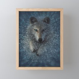 Wolf Splash Framed Mini Art Print