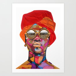 Reflection Art Print | Women, Turban, Markers, Feminism, Angeladavis, Feminist, Blackhistorymonth, Blackart, Streetart, Afrocentric 