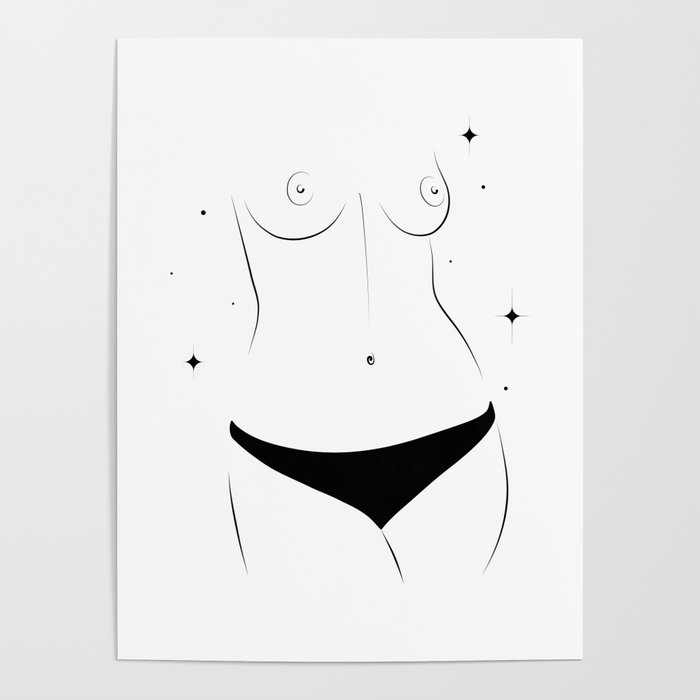 Beautiful female body Poster by Trisha x Tattoo | Society6