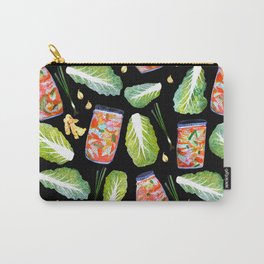 Kimchi Ingredients Fun Spicy Watercolor Black Carry-All Pouch