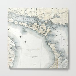 1879 Vintage Map of Manitoulin Island, Ontario Metal Print | Baymouth, Vintagemap, Georgianbay, Owensound, Tobermory, Parrysound, Killarney, Matinenda, Manitoulinisland, Bruce 