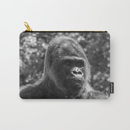 Gorilla Portrait Animal Wildlife Primate Ape Photography Black White Carry-All Pouch
