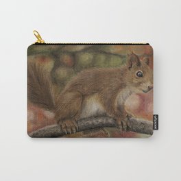 Red Squirrel Carry-All Pouch | Squirrel, Redsquirrel, Leaves, Pastel, Green, Pansymade, Colored Pencil, Tree, Orange, Fall 