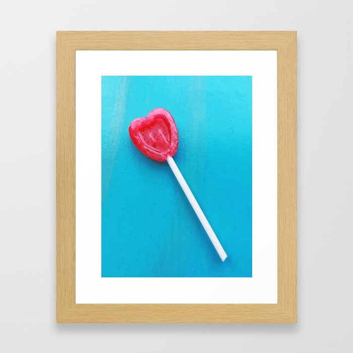 Heart Lollipop Framed Art Print