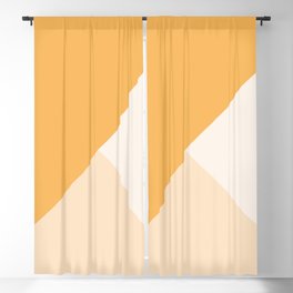 Geometric Triangles Amber Saffron Yellow Solid Color Block Blackout Curtain