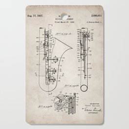 Selmer Saxophone Patent - Saxophone Art - Antique Cutting Board