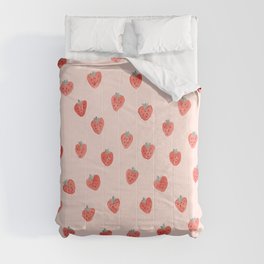 Strawberries on Pink Comforter