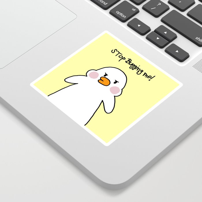 Cute grumpy duck Sticker
