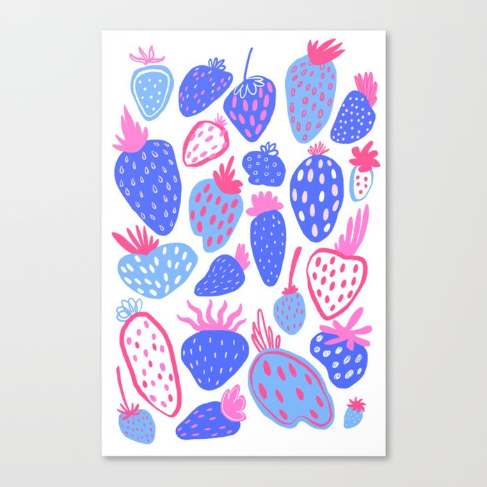 Blue Strawberries Canvas Print