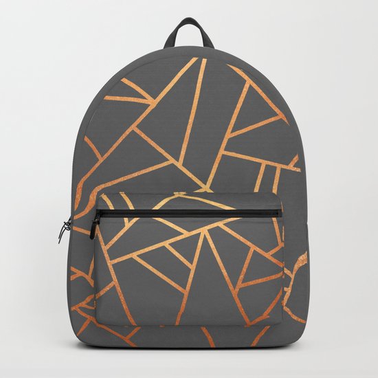 Copper And Grey Backpack