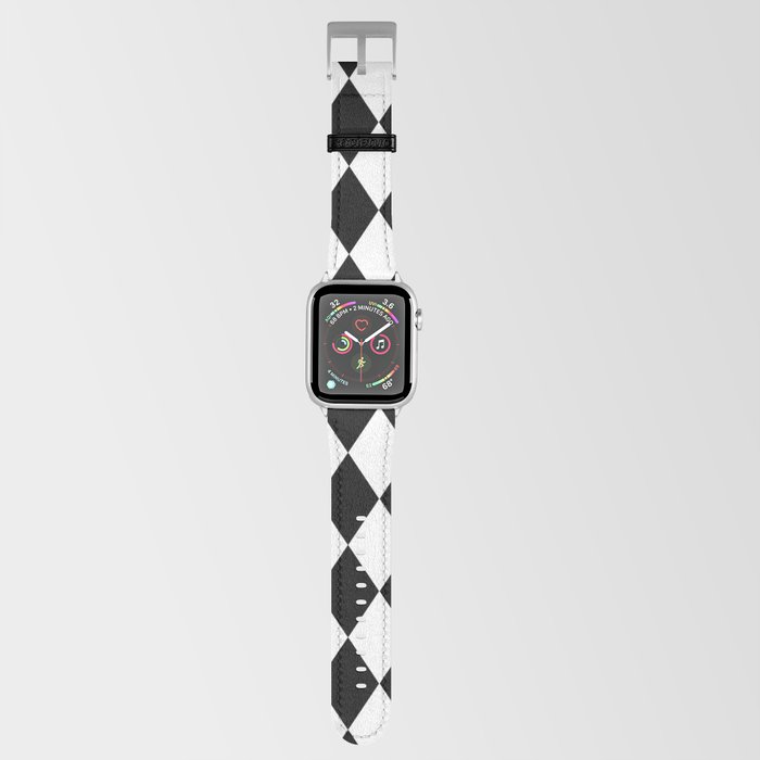 Abstract black gold geometric diamond pattern Apple Watch Band