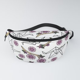 Origami Cranes and Cherry Blossoms Fanny Pack