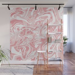 Pretty white and pink marble design Wall Mural