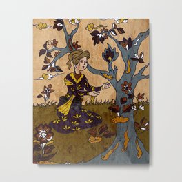 Persian man in Garden Metal Print | Painting, Illustration, Nature, Vintage 