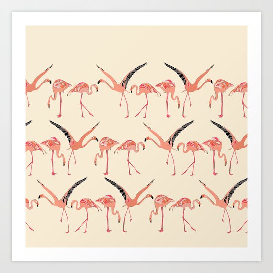 vanilla flamingos Art Print