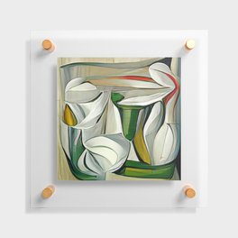 A Vase with Lilies Floating Acrylic Print