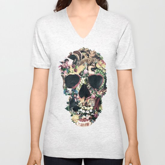 Vintage Skull Unisex V-Neck