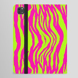 Neon Pink Green Tiger Pattern iPad Folio Case