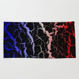 Cracked Space Lava - Blue/White/Red Beach Towel