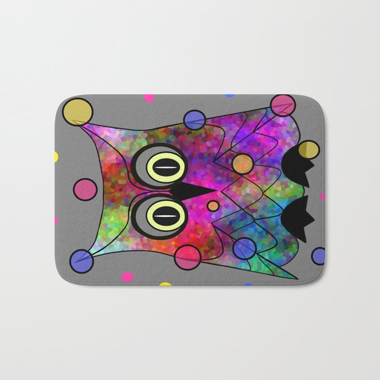 Psychedelic Owl Bath Mat