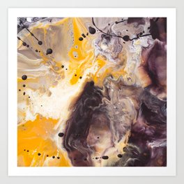 Color Commentary #16: Purple/Maroon & Golden Yellow [Herman de Waal] Art Print | Abstract, Painting 