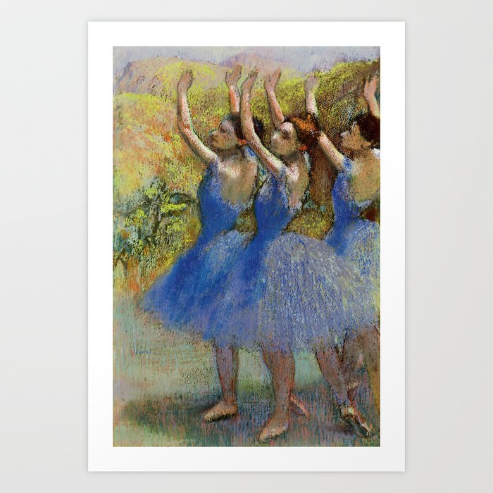 Edgar Degas "Dancers in violet dresses, arms raised" Art Print