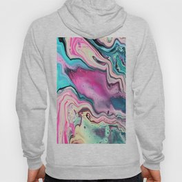Abstract pink teal green acrylic paint Hoody