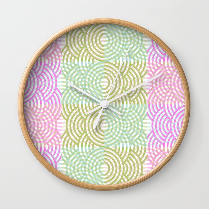 Circles pattern in pastel colours Wall Clock