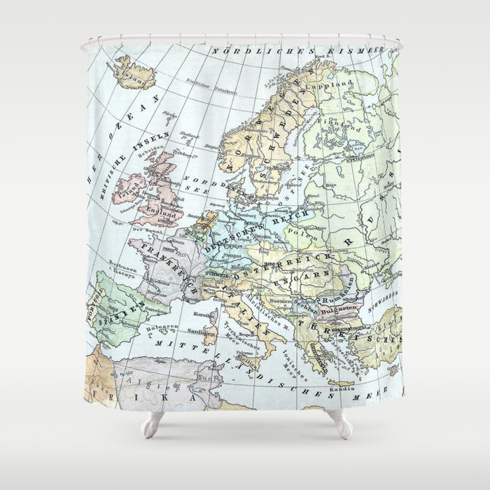 Vintage Map of Europe (1899) Shower Curtain