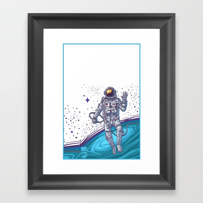 Astronaut in Space Framed Art Print