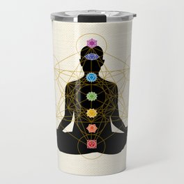 Sacred Geometry Metatron's Cube Chakra Meditation Travel Mug