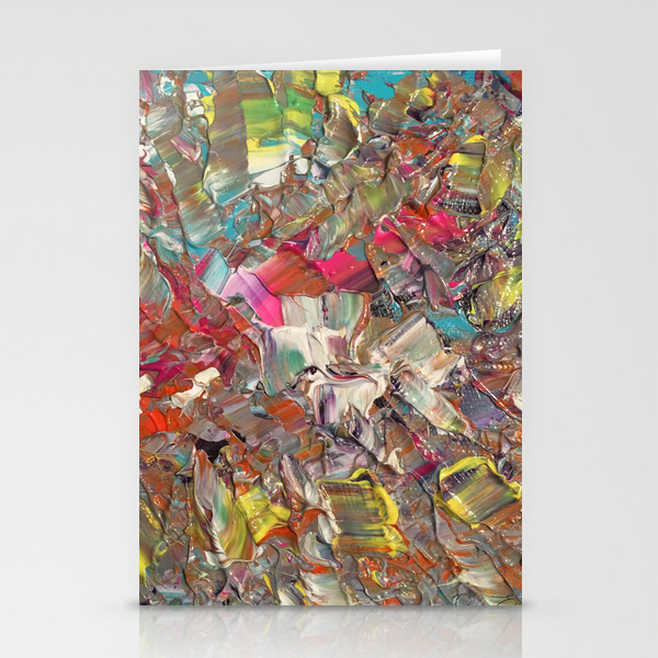 Abstract Acrylic Palette Knife Painting Stationery Cards By