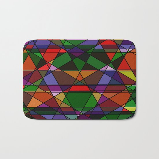 Stain Glass Mosaic Dark Bath Mat