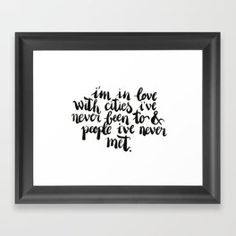 Inspiring quote // Brushlettering Framed Art Print