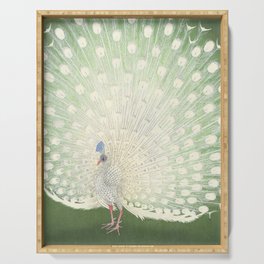 Peacock, Ohara Koson - Japanese Woodcut Serving Tray