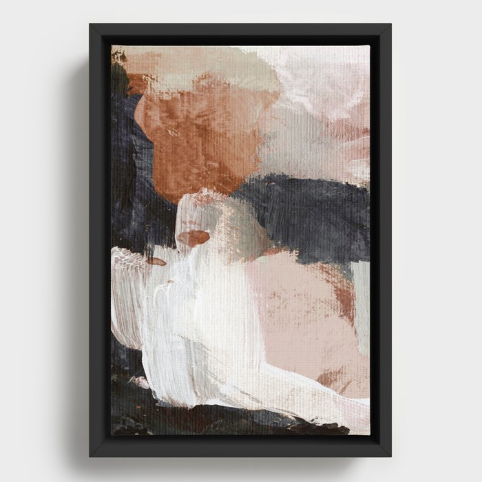 Earthly Abstract Framed Canvas