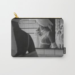I hate Mondays; woman getting dressed in Brooklyn bathroom after shower elegant black and white photograph - photography - photographs Carry-All Pouch | Citylife, Braandunderwear, Independence, Boudoir, Bathroom, Photographs, Black, Seminude, Photograph, Girlsrule 
