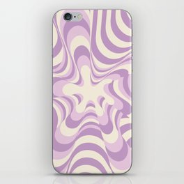 Abstract Groovy Retro Liquid Swirl Purple Pattern iPhone Skin