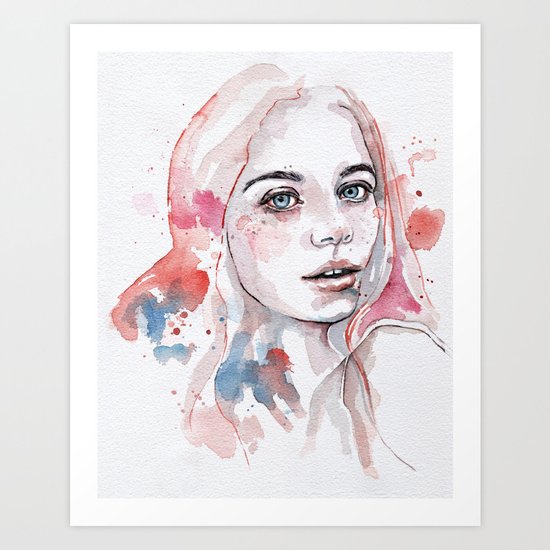 Singing of passion, watercolor Art Print