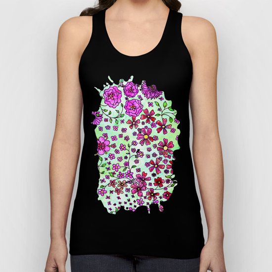 Pink Small Flowers Unisex Tank Top