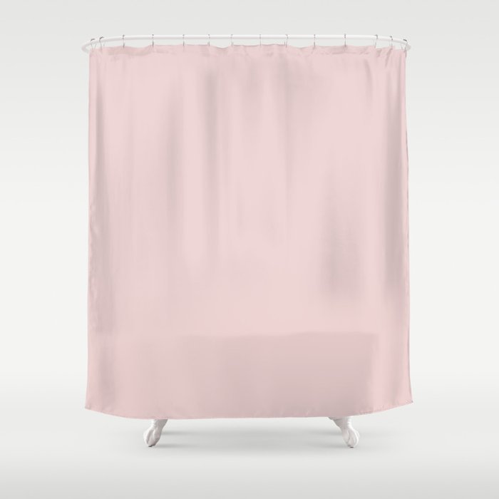 Ultra Light Pastel Pink Lemonade Solid Color Matches Sherwin Williams Charming Pink SW 6309 Shower Curtain