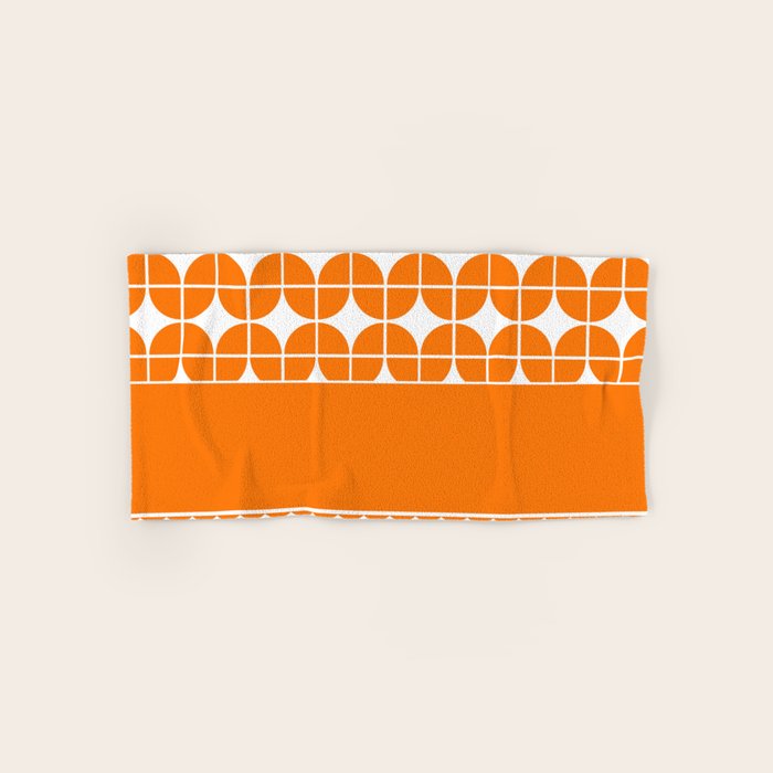 Decorative Bright Orange Multi Pattern Design Hand Bath Towel By Artaddiction45 Society6