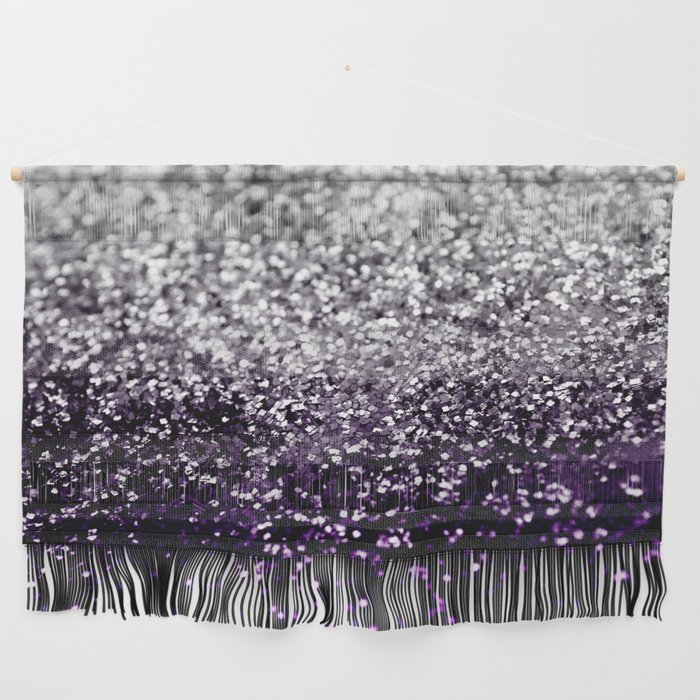 Dark Night Purple Black Silver Glitter 1 Shiny Decor Art