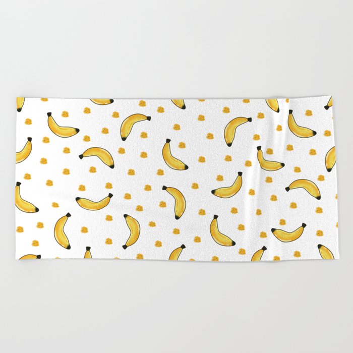 Cute Banana Fruit Lover Print Pattern Beach Towel